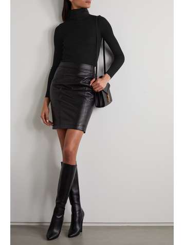 SAINT LAURENT Gerippter Rollkragenpullover aus einer Mischung aus Wolle, Kaschmir und Seide