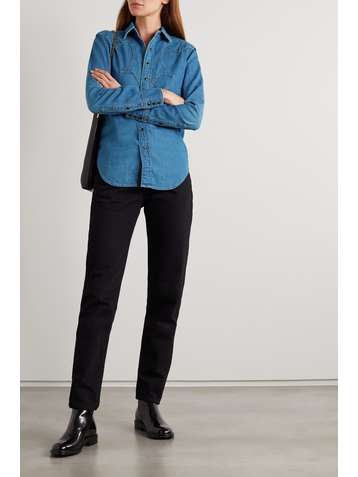 SAINT LAURENT Jeanshemd im Western-Stil