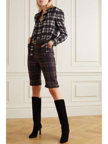 SAINT LAURENT Karierte Shorts aus Wolle