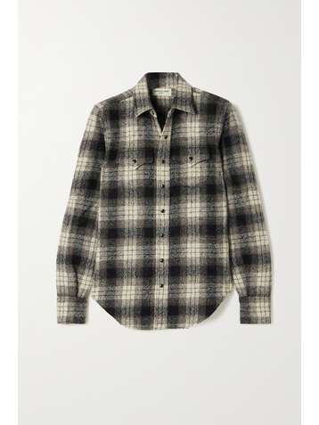 SAINT LAURENT Chemise en flanelle de laine à carreaux