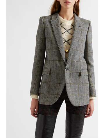 SAINT LAURENT Blazer aus kariertem Woll-Tweed