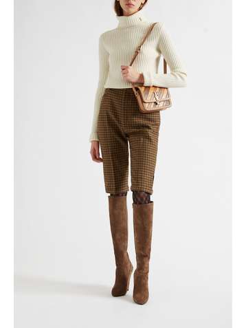 SAINT LAURENT Short en laine à carreaux