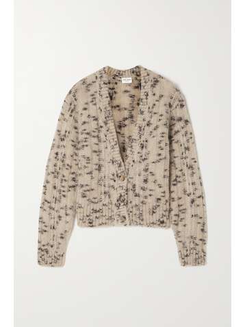 SAINT LAURENT Cardigan en mailles côtelées