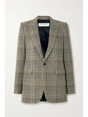 SAINT LAURENT Wollblazer mit Glencheck-Muster