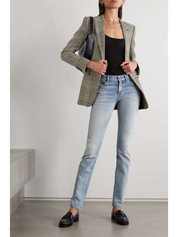 SAINT LAURENT Wollblazer mit Glencheck-Muster
