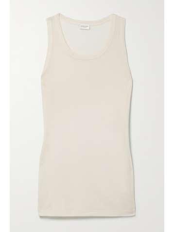 SAINT LAURENT Tanktop aus geripptem Jersey aus einer Modal-Baumwollmischung