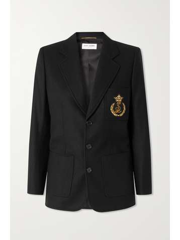 SAINT LAURENT Blazer aus Wollfilz mit Applikation