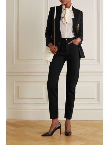 SAINT LAURENT Blazer aus Wollfilz mit Applikation