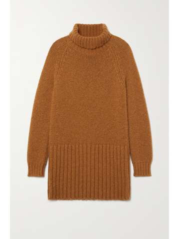 SAINT LAURENT Minikleid aus einer Alpakawollmischung mit Rollkragen