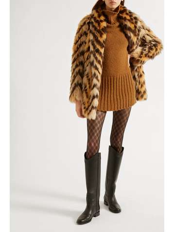 SAINT LAURENT Minikleid aus einer Alpakawollmischung mit Rollkragen