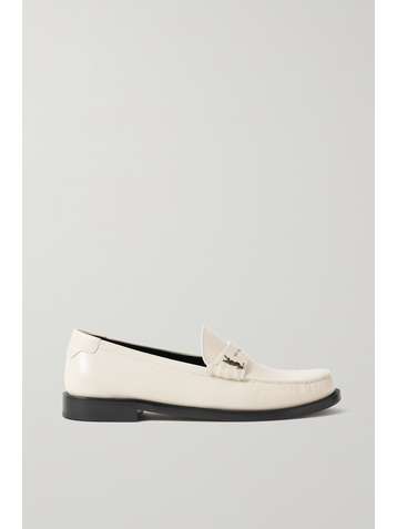 SAINT LAURENT Logo-appliquéd leather loafers