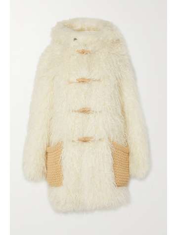 SAINT LAURENT Manteau à capuche en mohair mélangé