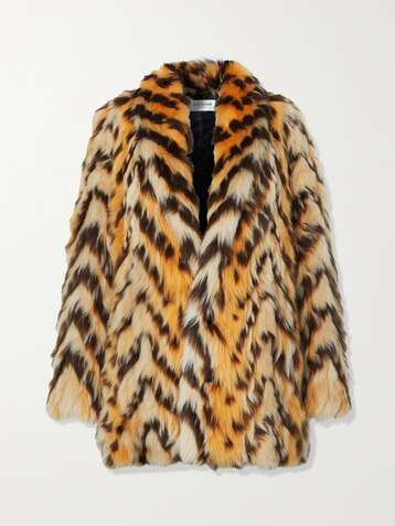 SAINT LAURENT Manteau en peau lainée