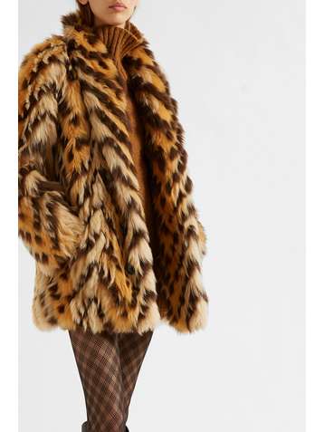 SAINT LAURENT Manteau en peau lainée