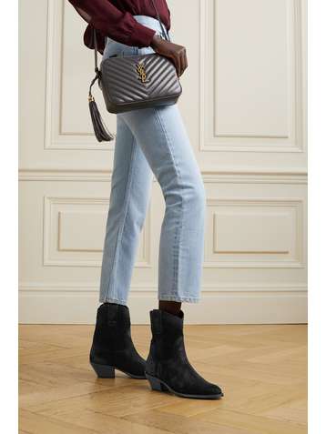 SAINT LAURENT Bottines en daim effet vieilli Eastwood