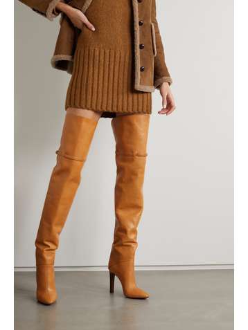 SAINT LAURENT Jane leather other-the-knee boots
