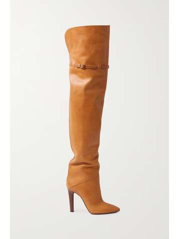 SAINT LAURENT Jane leather other-the-knee boots