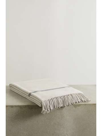 LORO PIANA Fringed cashmere blanket