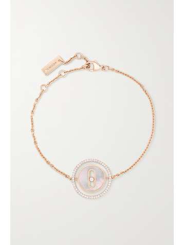 MESSIKA Lucky Move 18-karat rose gold, mother-of-pearl and diamond bracelet