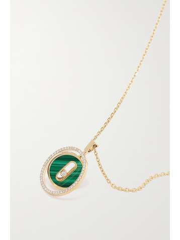 MESSIKA Lucky Move 18-karat gold, malachite and diamond necklace