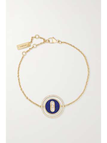 MESSIKA Lucky Move 18-karat gold, lapis lazuli and diamond bracelet