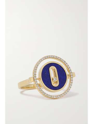 MESSIKA Lucky Move 18-karat gold, lapis lazuli and diamond ring