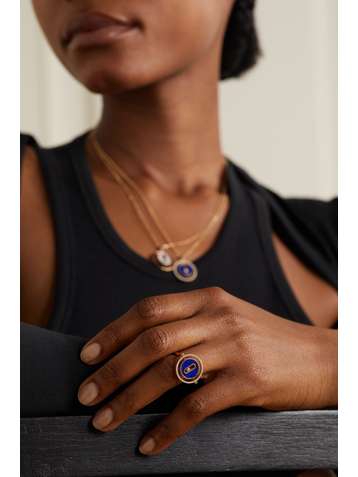 MESSIKA Lucky Move 18-karat gold, lapis lazuli and diamond ring