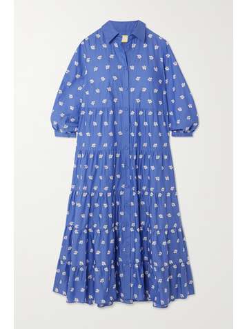 ERDEM Robe-chemise midi en coton mélangé à broderies Patmos