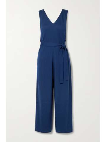 ALEX MILL Ollie cropped belted wool and cotton-blend jumpsuit