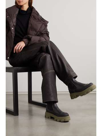 GANNI Rubber-trimmed leather Chelsea boots