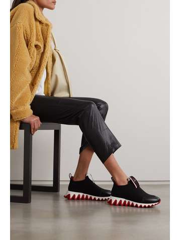 CHRISTIAN LOUBOUTIN Tiketa Run Sneakers aus Neopren mit Lederbesätzen und Applikation