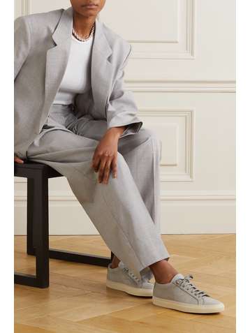 COMMON PROJECTS Achilles leather-trimmed nubuck sneakers