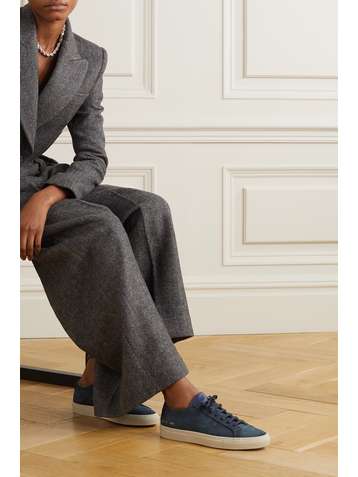 COMMON PROJECTS Achilles leather-trimmed nubuck sneakers