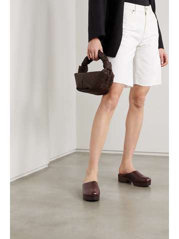 PORTE & PAIRE Sabots plates-formes en cuir glacé x Frankie Shop