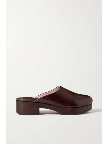 PORTE & PAIRE Sabots plates-formes en cuir glacé x Frankie Shop