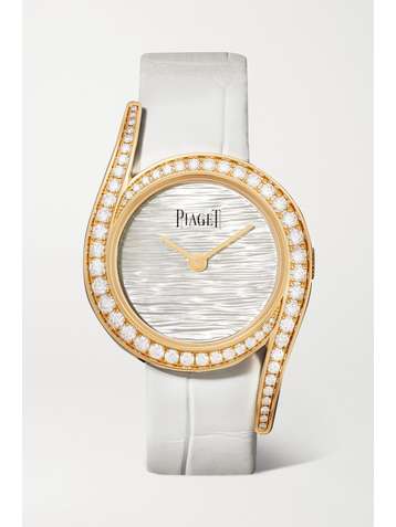 PIAGET Limelight Gala Limited Edition 32mm 18-karat rose gold, alligator, mother-of-pearl and diamond watch