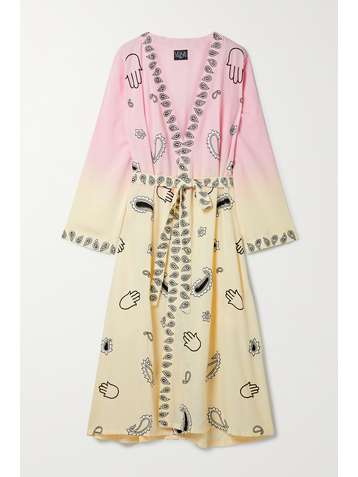 LESLIE AMON Tatiana embroidered voile robe