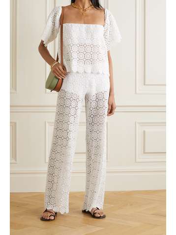 MIGUELINA Inez crocheted cotton pants