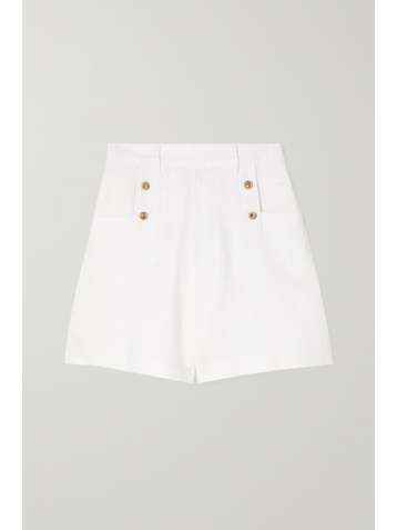 MIGUELINA Giada button-embellished linen shorts
