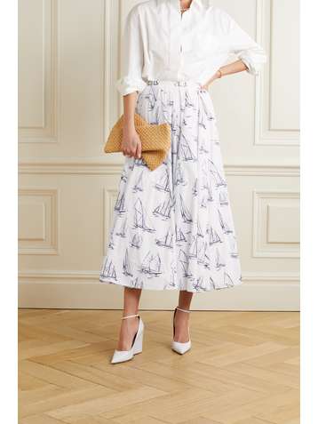 EMILIA WICKSTEAD Rhea printed organic cotton midi skirt