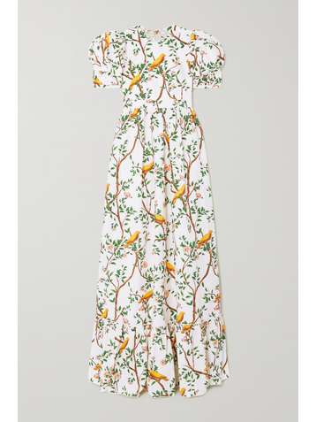 AGUA BY AGUA BENDITA Amapola open-back printed cotton-poplin maxi dress