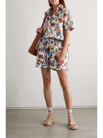 EMILIA WICKSTEAD Mable floral-print cotton-poplin shorts