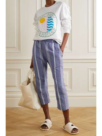 PARADISED + NET SUSTAIN striped cotton tapered pants