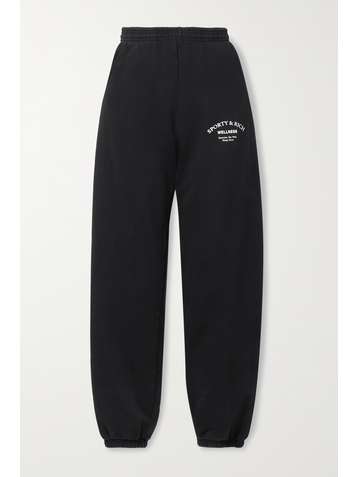 SPORTY & RICH Pantalon de survêtement en jersey de coton imprimé Wellness Studio