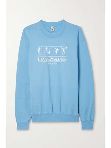 SPORTY & RICH Sweat en jersey de coton imprimé Health
