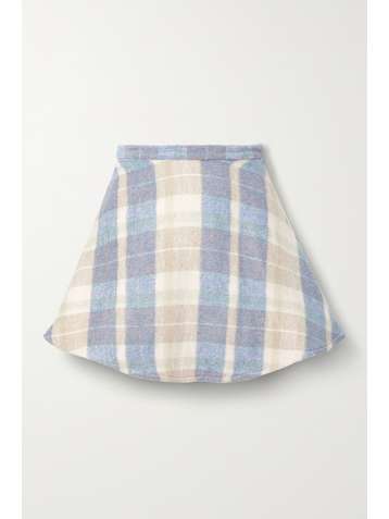 LOVESHACKFANCY Orson checked flannel mini skirt