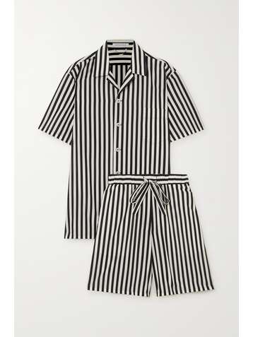 OLIVIA VON HALLE Emeli striped cotton and silk-blend pajama set