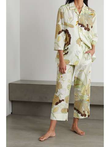 OLIVIA VON HALLE Casablanca Pyjama aus einer Baumwoll-Seidenmischung mit Blumenprint