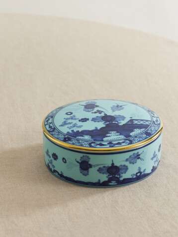 GINORI Oriente Italiano gold-plated porcelain box