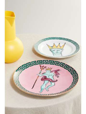 GINORI + Luke Edward Hall Il Viaggio di Nettuno 33cm gold-plated porcelain charger plate